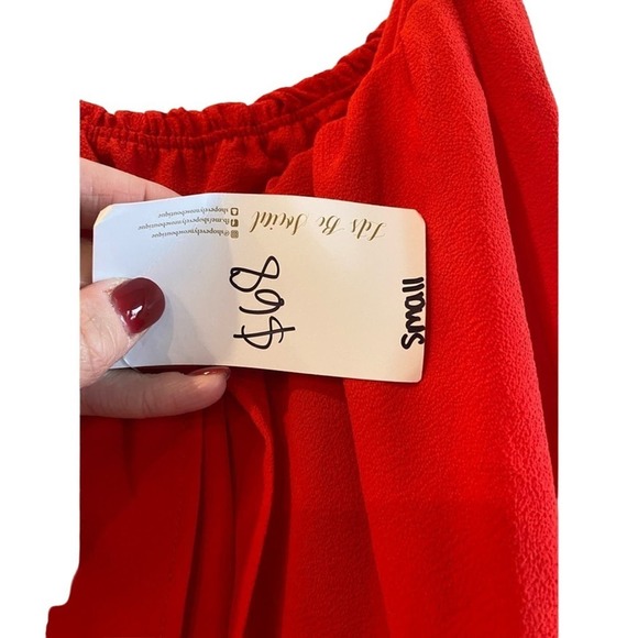 Evelyn Rose Vibrant Red Maxi Dress with Chic Draped Overlay - Size S (NW… - Picture 2 of 9